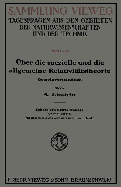 Produktbild: &Uuml;ber die spezielle und die allgemeine Relativit&auml;tstheorie
