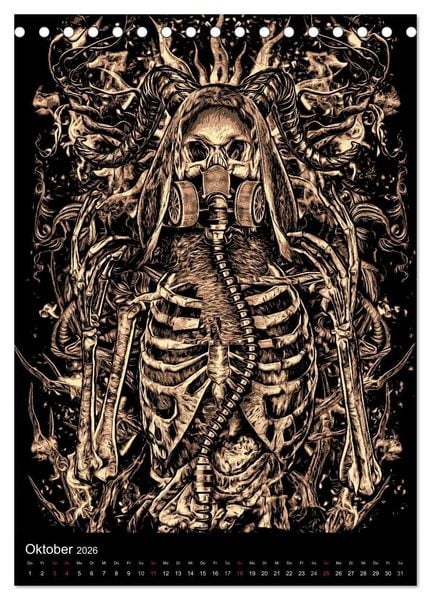 Produktbild: BLOODBOY/ HORROR ILLUSTRATION V1 (Tischkalender 2026 DIN A5 hoch), CALVENDO Monatskalender
