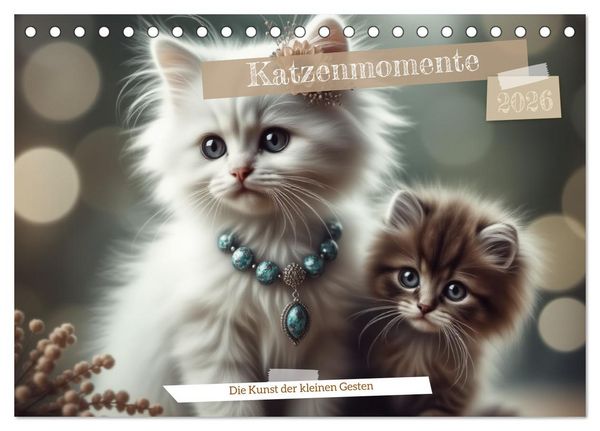 Produktbild: Katzenmomente (Tischkalender 2026 DIN A5 quer), CALVENDO Monatskalender