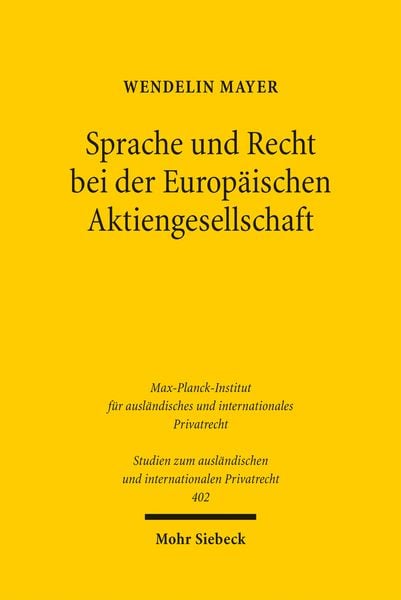 Produktbild: Sprache und Recht bei der Europ&auml;ischen Aktiengesellschaft