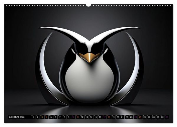 Produktbild: PINGUINE - modern Art (Wandkalender 2026 DIN A2 quer), CALVENDO Monatskalender