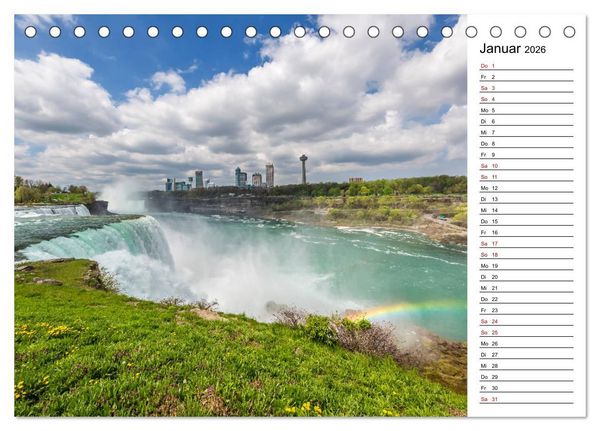 Produktbild: NIAGARAF&Auml;LLE Idyllische Impressionen bei Tag und Nacht (Tischkalender 2026 DIN A5 quer), CALVENDO Monatskalender