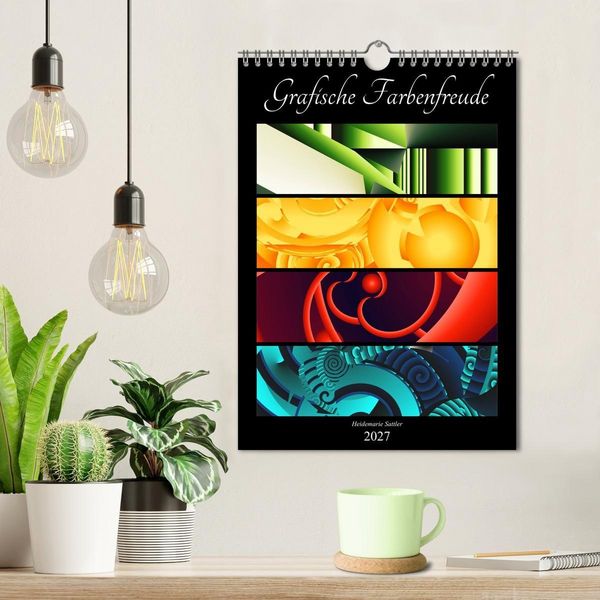 Produktbild: Grafische Farbenfreude (Wandkalender 2027 DIN A4 hoch), CALVENDO Monatskalender