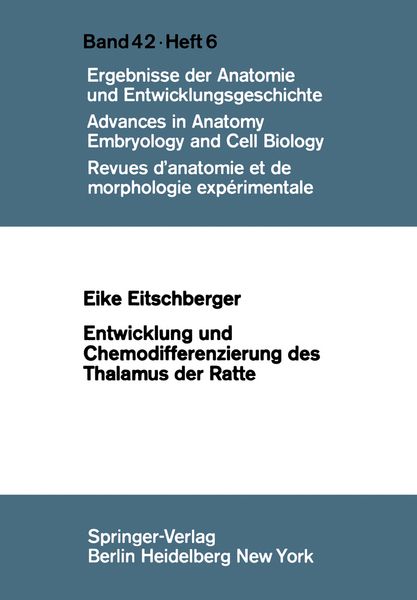 Produktbild: Entwicklung und Chemodifferenzierung des Thalamus der Ratte