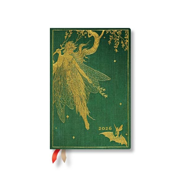 Produktbild: Paperblanks 2026 Olive Fairy Lang's Fairy Books 12-Month Planner Mini Day-At-A-Time Elastic Band 416 Pg 80 GSM