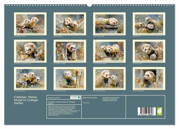 Produktbild: Frettchen. Kleine Wusel im Cottage-Garten (hochwertiger Premium Wandkalender 2027 DIN A2 quer), Kunstdruck in Hochglanz