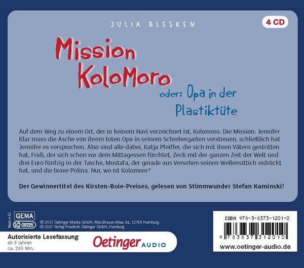 Produktbild: Mission Kolomoro oder: Opa in der Plastikt&uuml;te