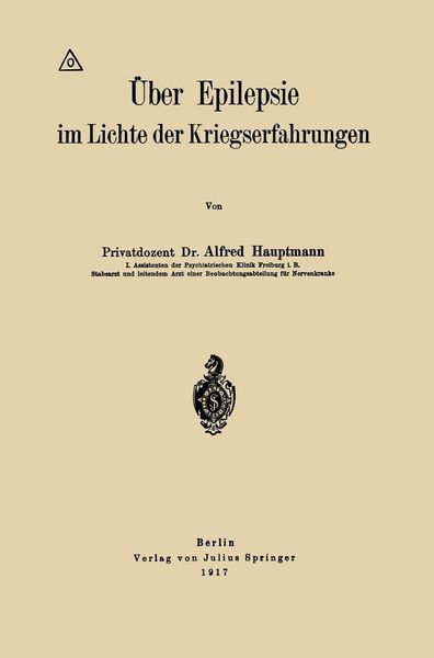 Produktbild: &Uuml;ber Epilepsie im Lichte der Kriegserfahrungen