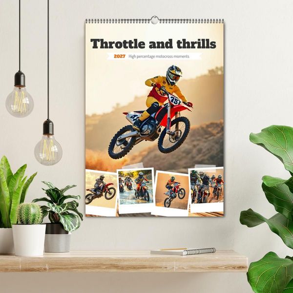 Produktbild: Throttle and thrills - High percentage motocross moments (Wall Calendar 2027 DIN A2 portrait), CALVENDO 12 Month Wall Calendar