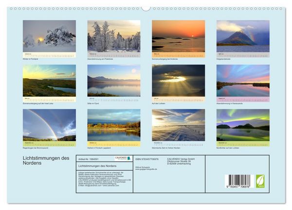 Produktbild: Lichtstimmungen des Nordens (hochwertiger Premium Wandkalender 2026 DIN A2 quer), Kunstdruck in Hochglanz
