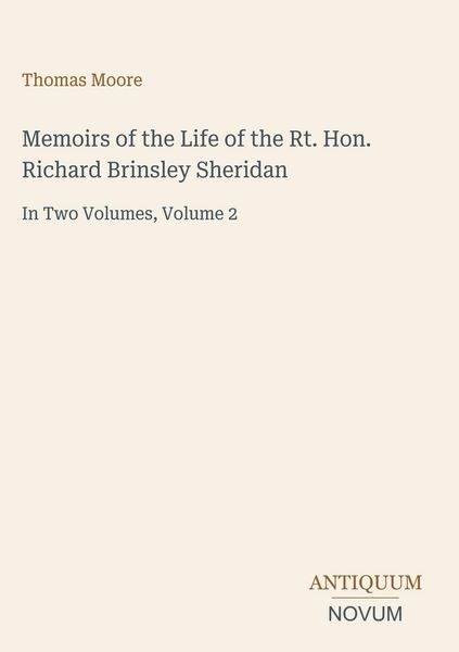 Produktbild: Memoirs of the Life of the Rt. Hon. Richard Brinsley Sheridan