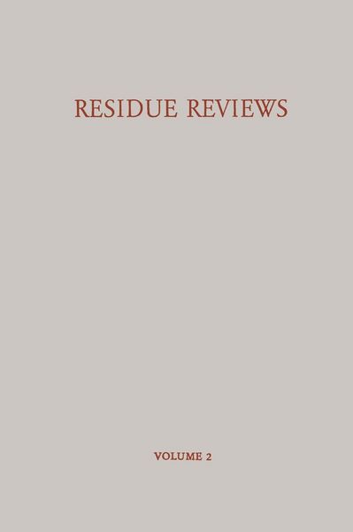 Produktbild: Residue Reviews / R&uuml;ckstands-Berichte