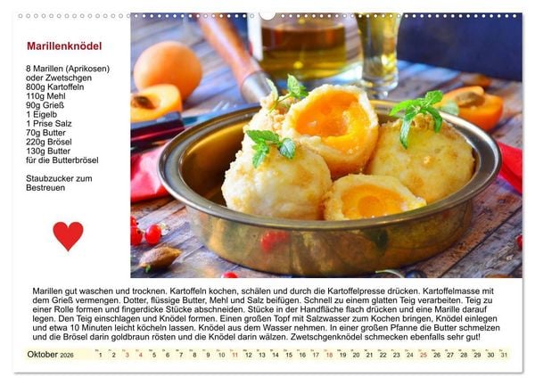 Produktbild: Delikates &Ouml;sterreich. K&uuml;chenkalender mit den klassischen S&uuml;&szlig;speisen (hochwertiger Premium Wandkalender 2026 DIN A2 quer), Kunstdruck in Hochglanz