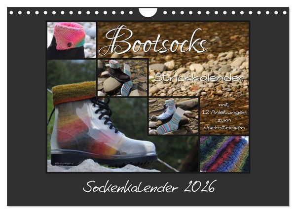 Sockenkalender Bootsocks 2026 (Wandkalender 2026 DIN A4 quer), CALVENDO Monatskalender