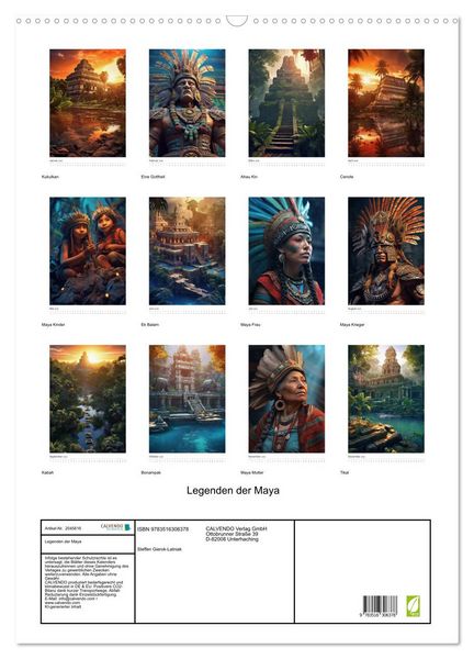 Produktbild: Legenden der Maya (Wandkalender 2026 DIN A2 hoch), CALVENDO Monatskalender
