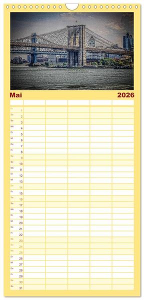 Produktbild: Familienplaner 2026 - New York feeling mit 5 Spalten (Wandkalender, 21 x 45 cm) CALVENDO