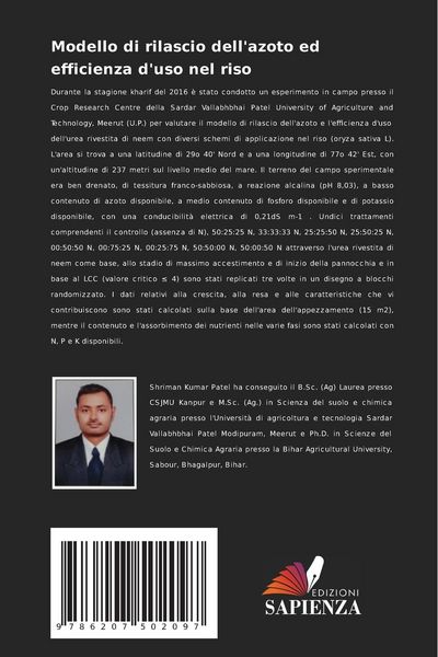Produktbild: Modello di rilascio dell'azoto ed efficienza d'uso nel riso