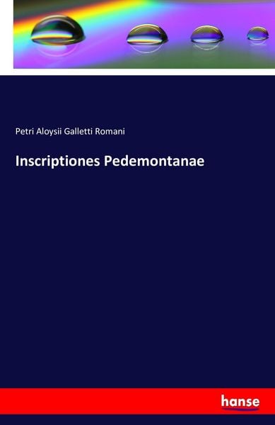 Produktbild: Inscriptiones Pedemontanae