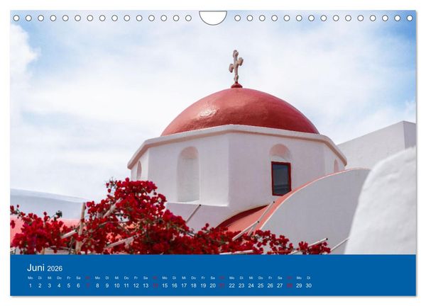 Produktbild: Griechenland - Mykonos Kalender (Wandkalender 2026 DIN A4 quer), CALVENDO Monatskalender