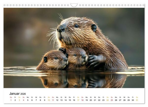 Produktbild: Tierm&uuml;tter - die sanfte Seite der Wildnis (Wandkalender 2026 DIN A3 quer), CALVENDO Monatskalender