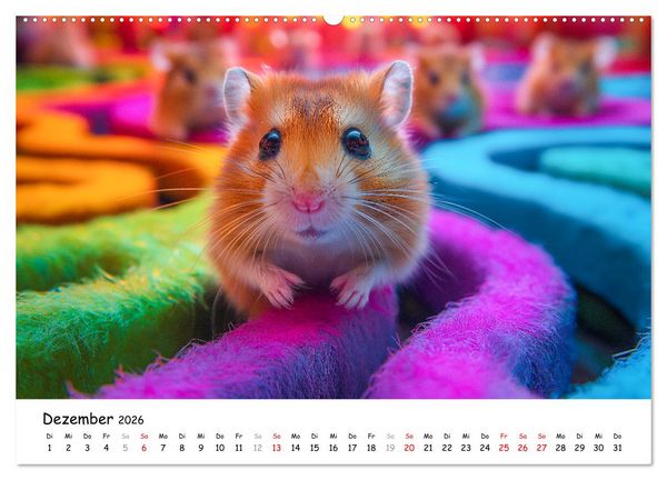 Produktbild: Hamster im Freizeitpark - Lustiger Kalender mit Jahrmarkt-Motiven (hochwertiger Premium Wandkalender 2026 DIN A2 quer), Kunstdruck in Hochglanz