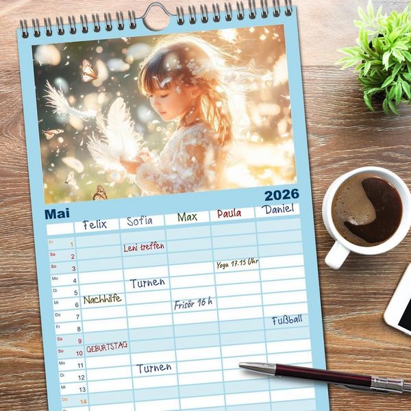 Produktbild: Familienplaner 2026 - Der letzte Funke Magie mit 5 Spalten (Wandkalender, 21 x 45 cm) CALVENDO