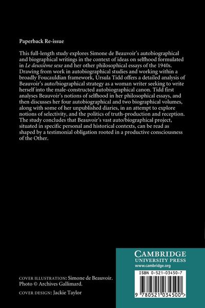 Produktbild: Simone de Beauvoir, Gender and Testimony
