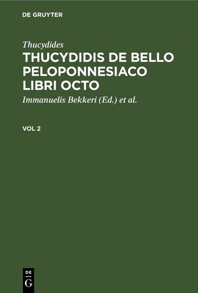 Produktbild: Thucydidis de bello Peloponnesiaco libri octo. Vol 2