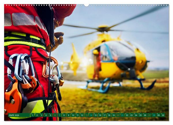 Produktbild: Im Bann der Rettung - Rettungshubschrauber (Wandkalender 2026 DIN A2 quer), CALVENDO Monatskalender