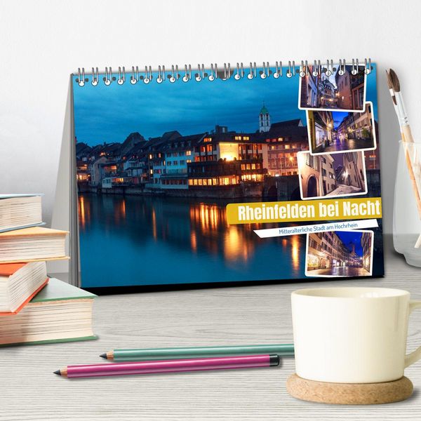 Produktbild: Rheinfelden bei Nacht (Tischkalender 2026 DIN A5 quer), CALVENDO Monatskalender