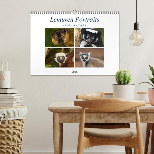 Produktbild: Lemuren Portraits (Wandkalender 2026 DIN A3 quer), CALVENDO Monatskalender