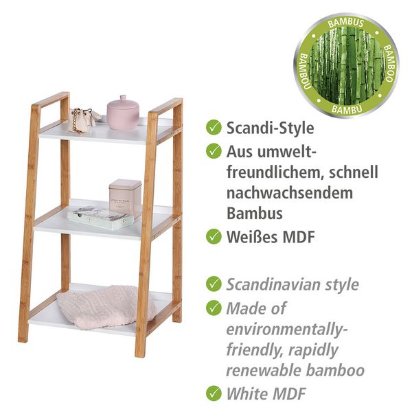 Produktbild: Regal Mod. Finja aus Bambus mit 3 Etagen, aus Bambus