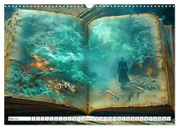 Produktbild: Welten zwischen den Zeilen - B&uuml;cher, die Tr&auml;ume wecken (Wandkalender 2027 DIN A3 quer), CALVENDO Monatskalender