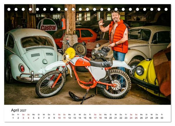 Produktbild: Echte M&auml;nner, coole Mopeds (Tischkalender 2027 DIN A5 quer), CALVENDO Monatskalender