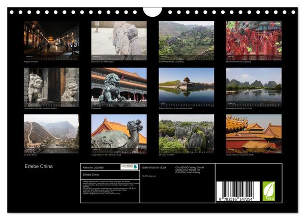 Produktbild: Erlebe China (Wandkalender 2026 DIN A4 quer), CALVENDO Monatskalender