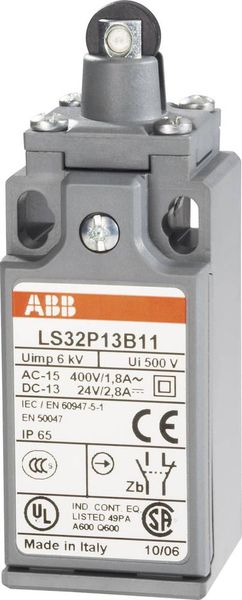 ABB 1SBV010313R1211 LS32P13B11 Endschalter 400 V/AC 1.8A Rollenstößel tastend IP65 1St.