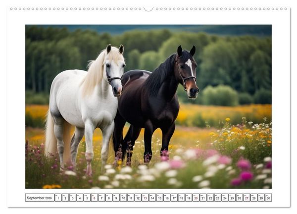 Produktbild: Haustiere - Black and White (Wandkalender 2026 DIN A2 quer), CALVENDO Monatskalender