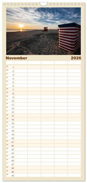 Produktbild: Familienplaner 2026 - Borkum - Inselblicke mit 5 Spalten (Wandkalender, 21 x 45 cm) CALVENDO