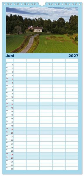 Produktbild: Familienplaner 2027 - Unterwegs in Schweden mit 5 Spalten (Wandkalender, 21 x 45 cm) CALVENDO