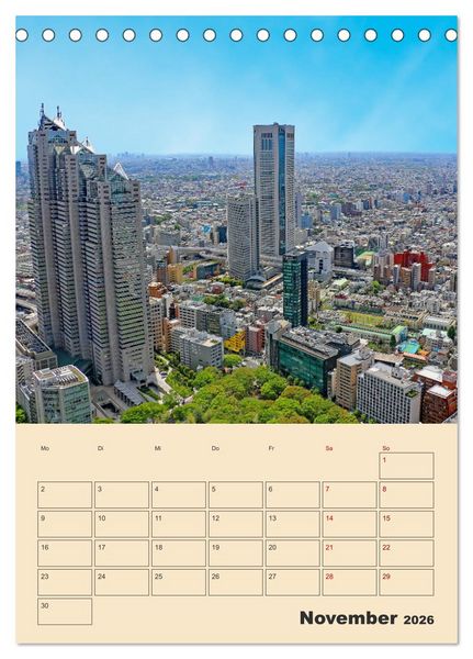 Produktbild: Tokio - Terminplaner (Tischkalender 2026 DIN A5 hoch), CALVENDO Monatskalender