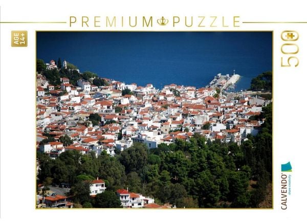 CALVENDO Puzzle Griechenland - Skiathos Stadt | 500 Teile Lege-Größe 48 × 36 cm Foto-Puzzle für Erwachsene