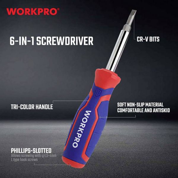 Produktbild: WorkPro Schraubendreher-Set PH2, 1/4", PH1, 3/16&rdquo; (4.8 mm)