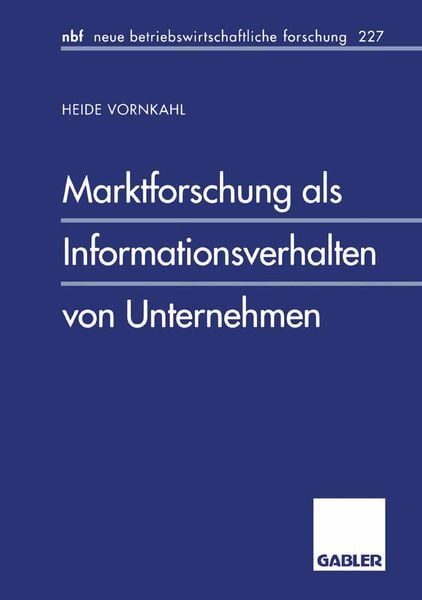 Produktbild: Marktforschung als Informationsverhalten von Unternehmen