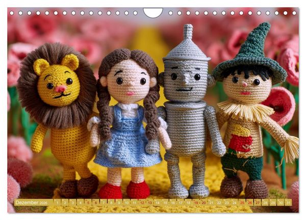 Produktbild: Amigurumi Erz&auml;hlzauber. Fantastische Geschichten als H&auml;kelkunst inszeniert (Wandkalender 2026 DIN A4 quer), CALVENDO Monatskalender