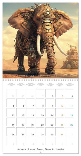 Produktbild: Cr&eacute;atures r&eacute;tro-m&eacute;caniques (Calendrier mural carr&eacute; 2026 30x30 cm) Calendrier double avec une page pour vos prises de notes
