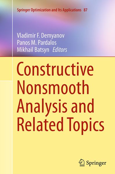 Produktbild: Constructive Nonsmooth Analysis and Related Topics