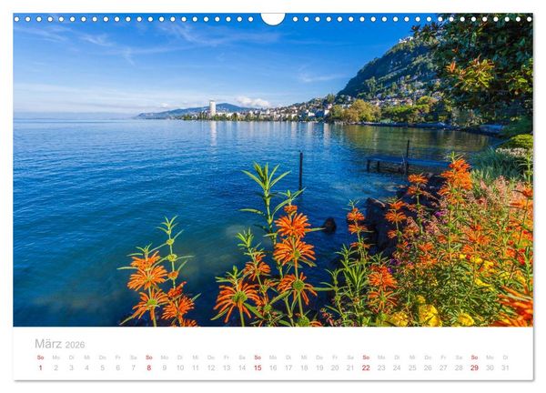 Produktbild: GENFER SEE Das Schweizer Ufer (Wandkalender 2026 DIN A3 quer), CALVENDO Monatskalender