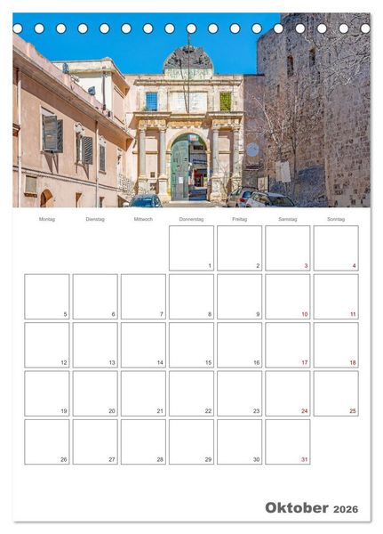 Produktbild: Cagliari - Urlaubsplaner (Tischkalender 2026 DIN A5 hoch), CALVENDO Monatskalender