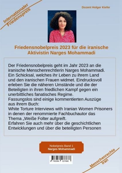 Produktbild: Friedensnobelpreis 2023 f&uuml;r die iranische Aktivistin Narges Mohammadi