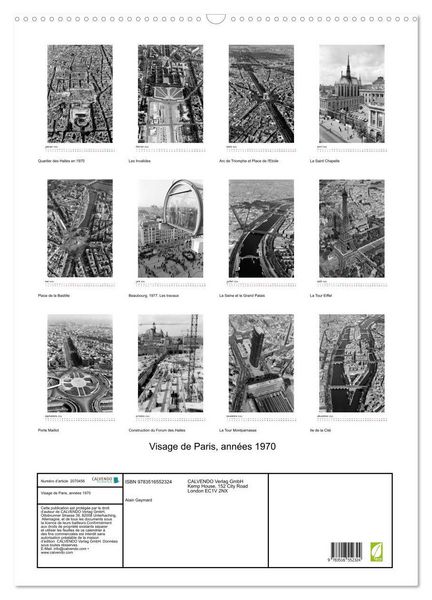 Produktbild: Visage de Paris, ann&eacute;es 1970 (Calendrier mural 2026 DIN A2 horizontal), CALVENDO calendrier mensuel